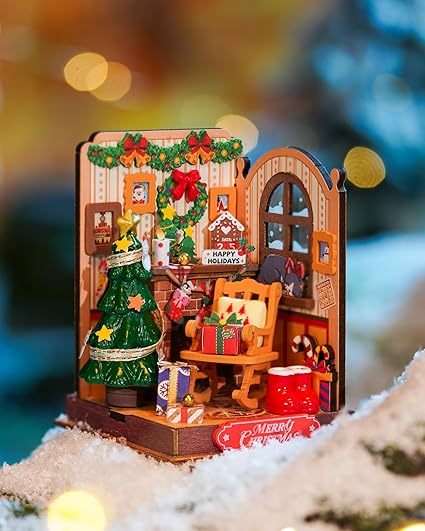 CraftAura Christmas Fireplace DIY Miniature House DS041