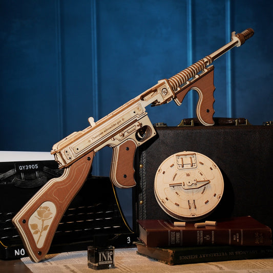 CraftAura Thompson Submachine Toy Gun 3D Wooden Puzzle LQB01