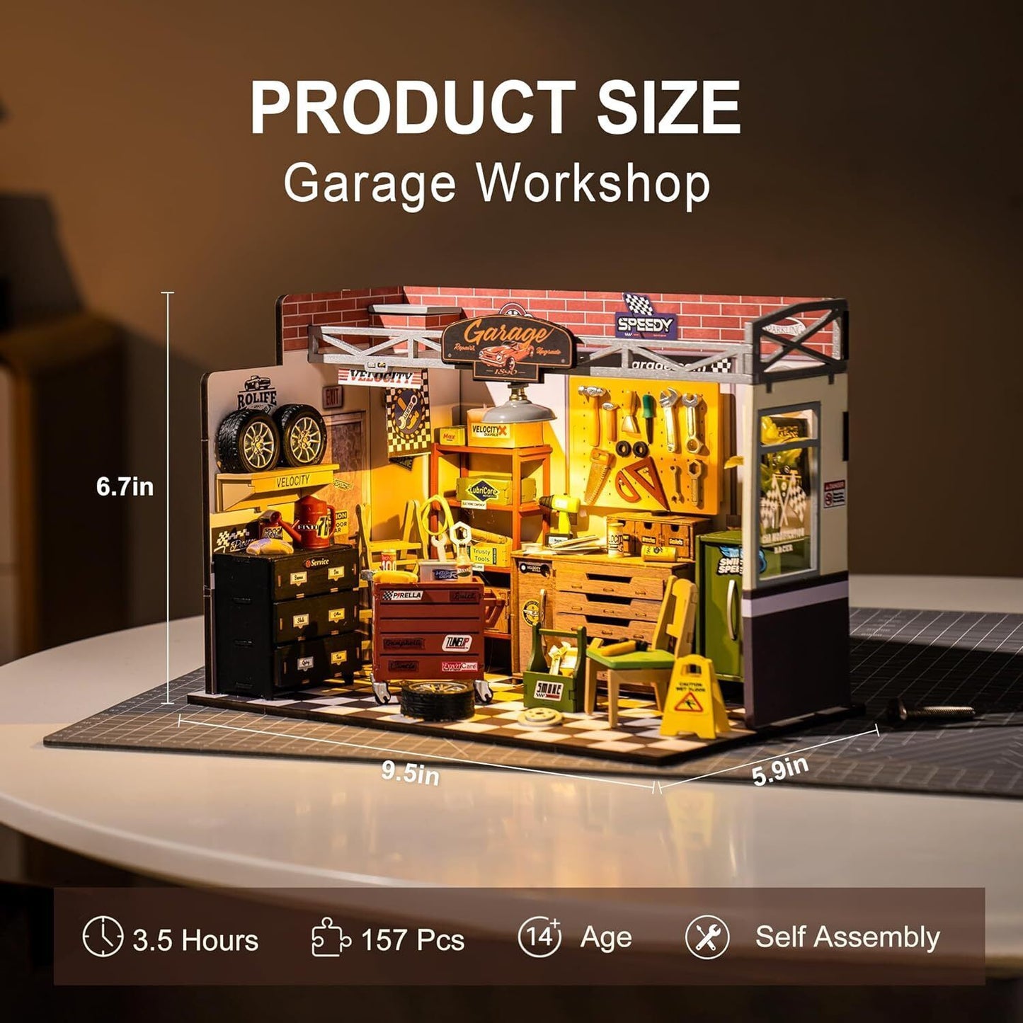 CraftAura Garage Workshop DIY Miniature House Kit DG165