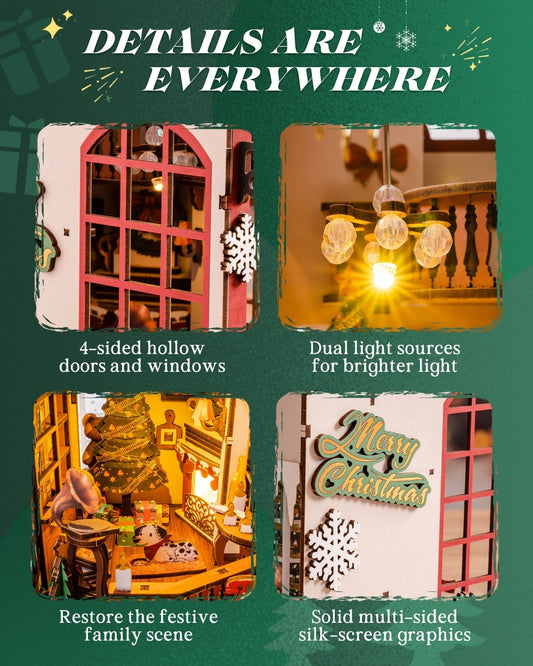 CraftAura Christmas Indoor Scene DIY Book Nook TGC07