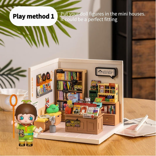 CraftAura Super Creator Fascinating Book Store DIY Miniature House Kit DW004