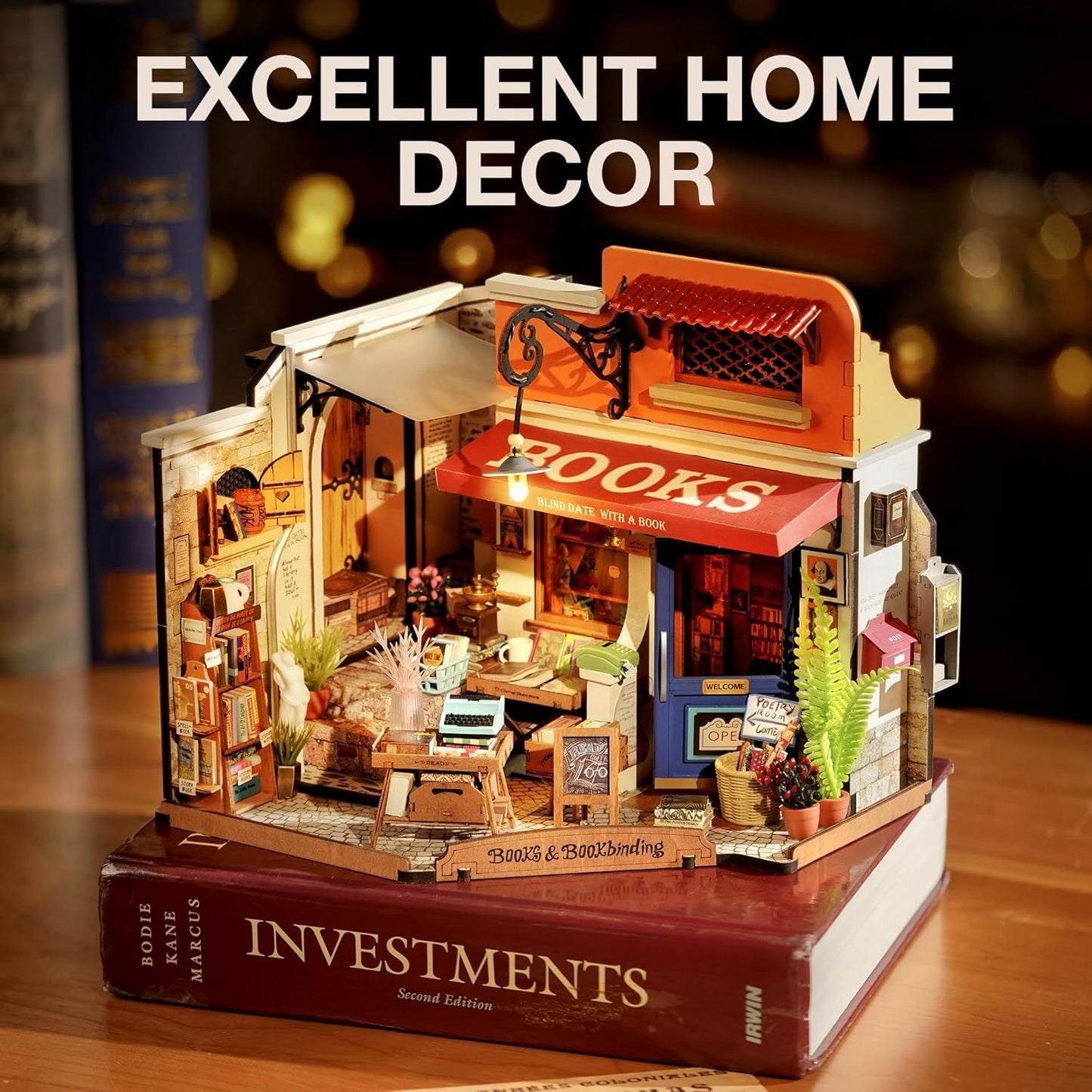 CraftAura Corner Bookstore DIY Miniature House Kit DG164