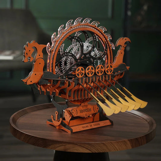 CraftAura Viking Dragon Ship Mechanical 3D Wooden Puzzle LK802
