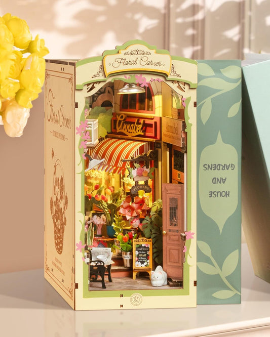 CraftAura Floral Corner DIY Book Nook Shelf Insert Kit TGB09