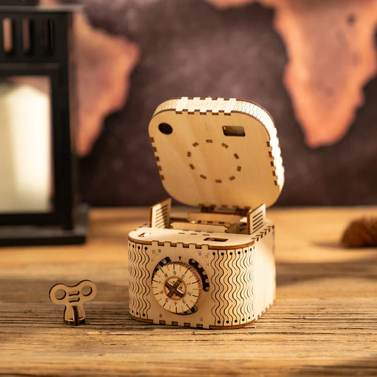 CraftAura Treasure Box Mechanical Gears 3D Wooden Puzzle LK502