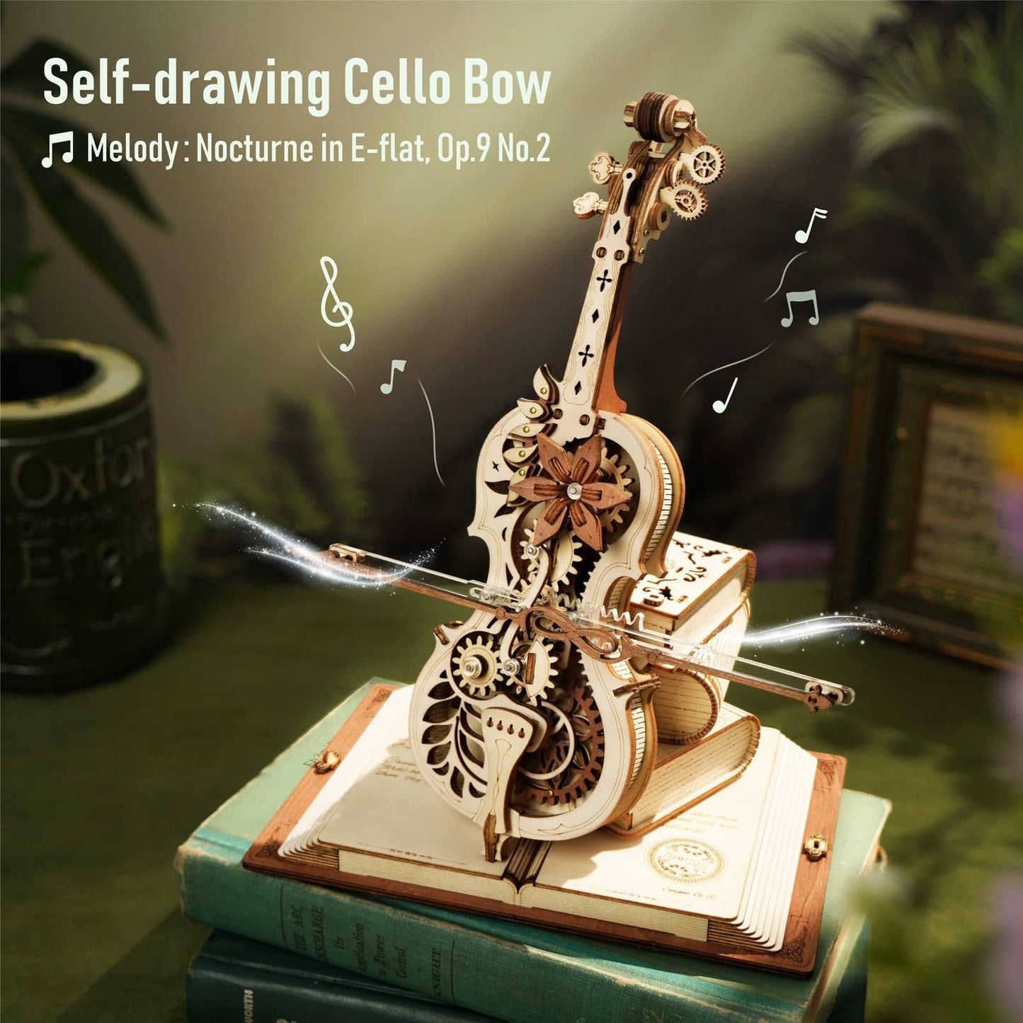 CraftAura Magic Cello Mechanical Music Box 3D Wooden Puzzle AMK63