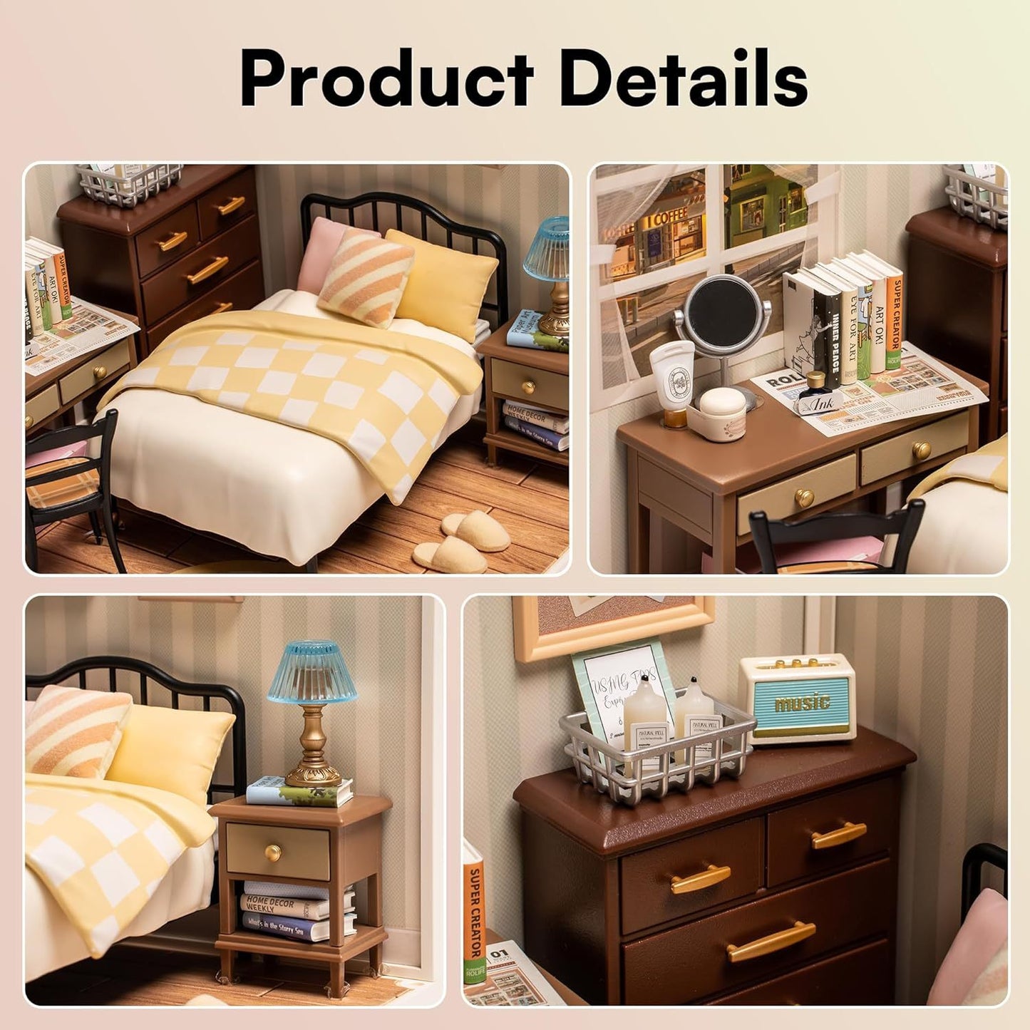 CraftAura Sweet Dream Bedroom DIY Miniature House DW009