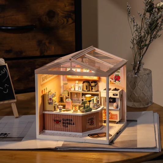 CraftAura Super Creator Double Joy Bubble Tea DIY Miniature House Kit DW006