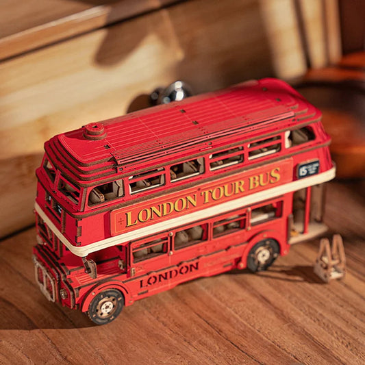 CraftAura London Tour Bus 3D Wooden Puzzle TGM02