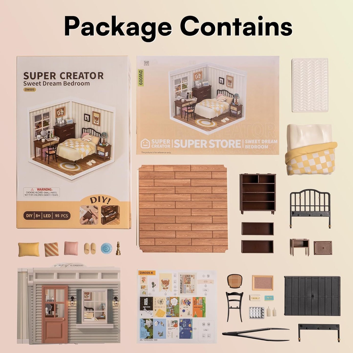 CraftAura Sweet Dream Bedroom DIY Miniature House DW009