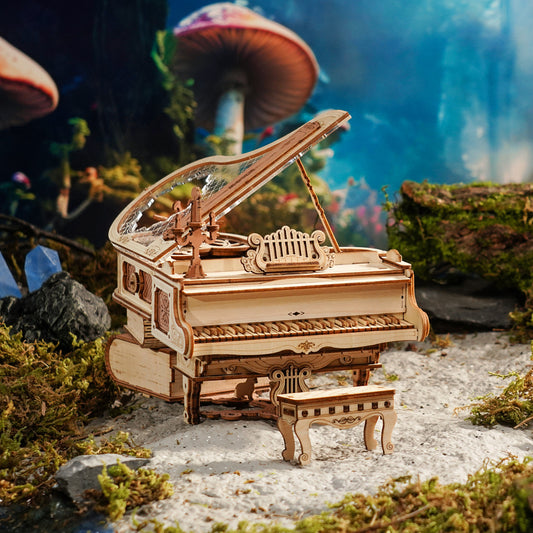 CraftAura Magic Piano Mechanical Music Box 3D Wooden Puzzle AMK81