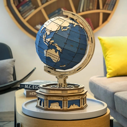 CraftAura Luminous Globe 3D Wooden Puzzle