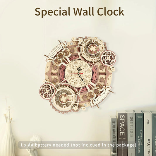 CraftAura Zodiac Wall Clock Mechanical Time Art Engine LC601