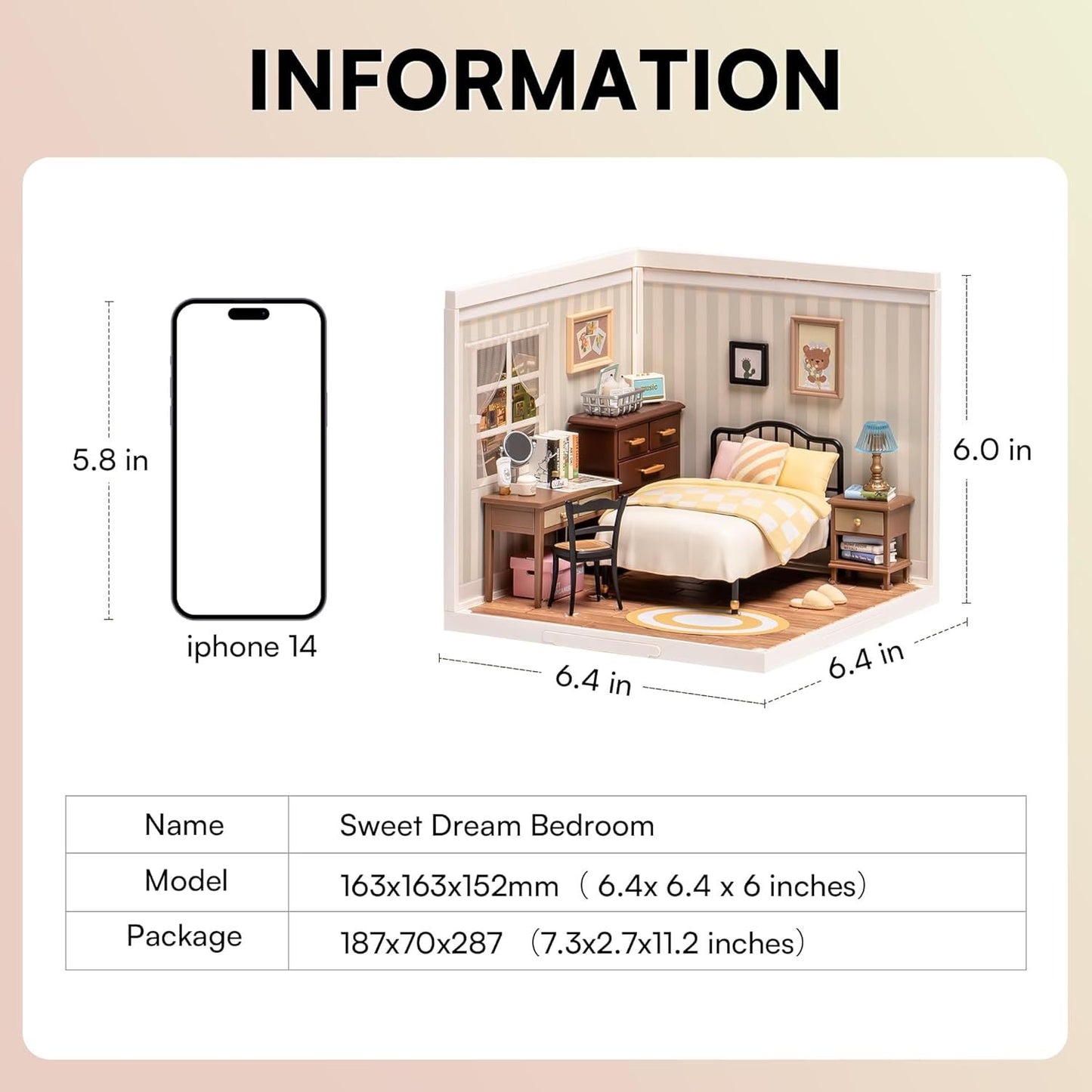 CraftAura Sweet Dream Bedroom DIY Miniature House DW009