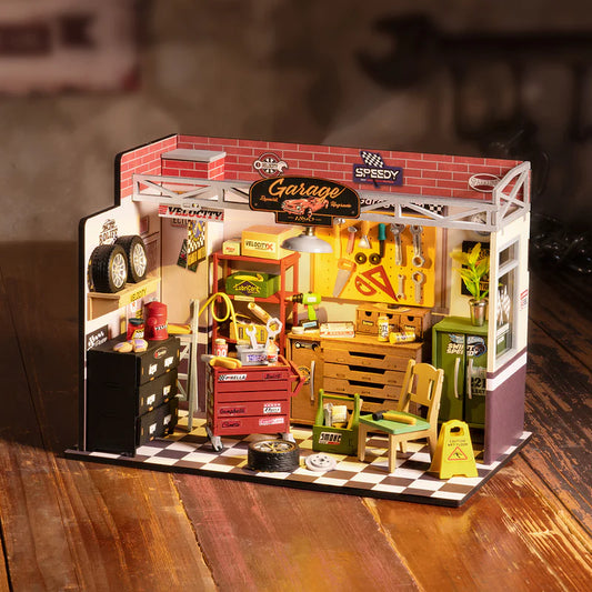 CraftAura Garage Workshop DIY Miniature House Kit DG165