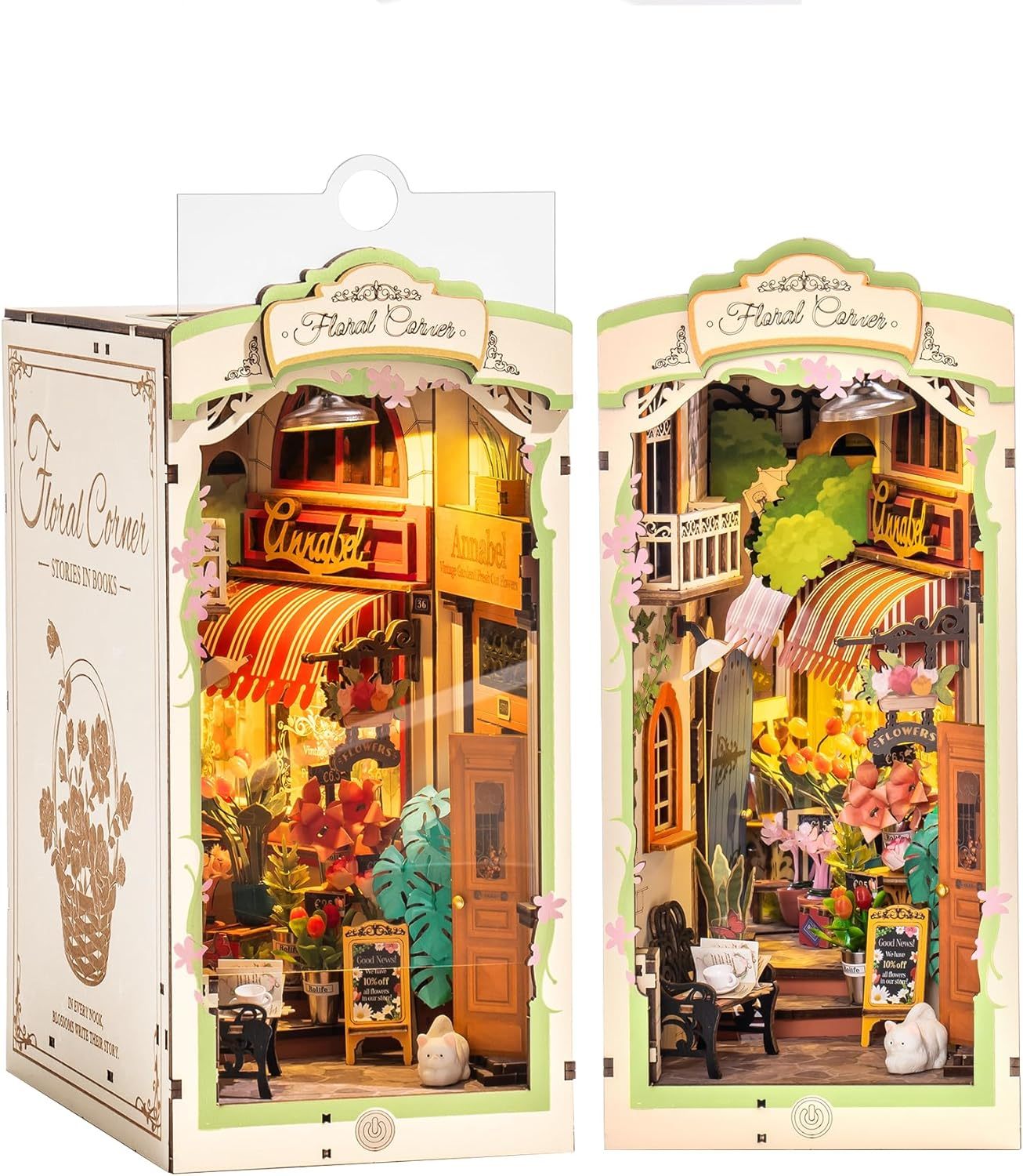 CraftAura Floral Corner DIY Book Nook Shelf Insert Kit TGB09