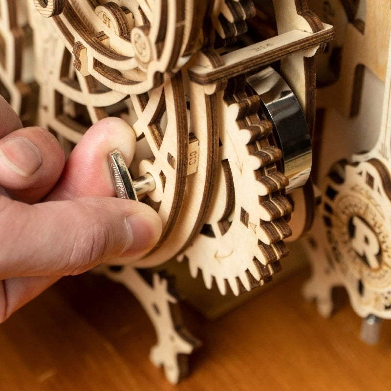CraftAura Owl Clock Mechanical Gears 3D Wooden Puzzle LK503